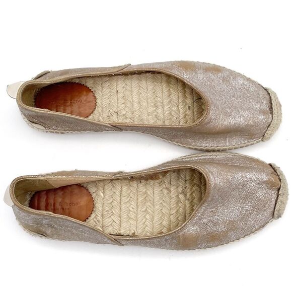 Rag & Bone Georgie Silver Platinum Espadrille Slip-On Shoe Women’s Size 39.5 | 9 - Picture 9 of 16
